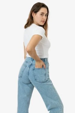 4325 - Baby Rib Short Sleeve Crop Tee -Builtd Store 4325 RACHEL WHITE 2