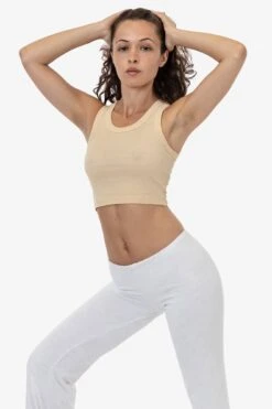 4328 - Sporty Baby Rib Crop Tank 24 4328 - Sporty Baby Rib Crop Tank -Builtd Store 4328 creme 1s