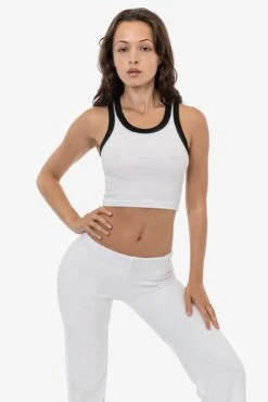 4328 - Sporty Baby Rib Crop Tank 22 4328 - Sporty Baby Rib Crop Tank -Builtd Store 4328 white black 2s