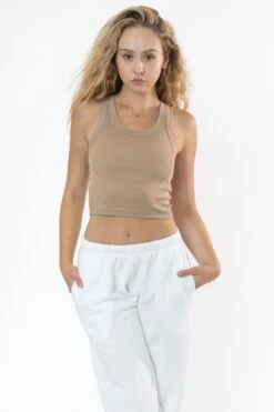 4328 - Sporty Baby Rib Crop Tank 35 4328 - Sporty Baby Rib Crop Tank -Builtd Store 4328 hazelnut