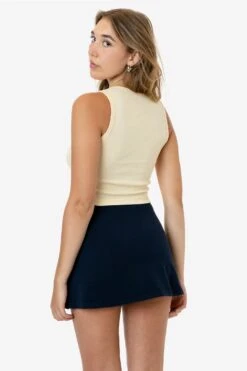 4357 - Baby Rib Sleeveless V-Neck Crop Tank -Builtd Store 4357 GRACIE CREME 1