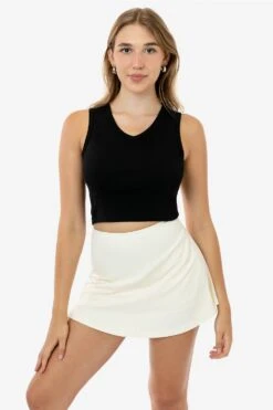 4357 - Baby Rib Sleeveless V-Neck Crop Tank -Builtd Store 4357 GRACIE black 1