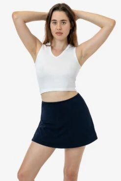 4357 - Baby Rib Sleeveless V-Neck Crop Tank -Builtd Store 4357 RACHEL WHITE 1