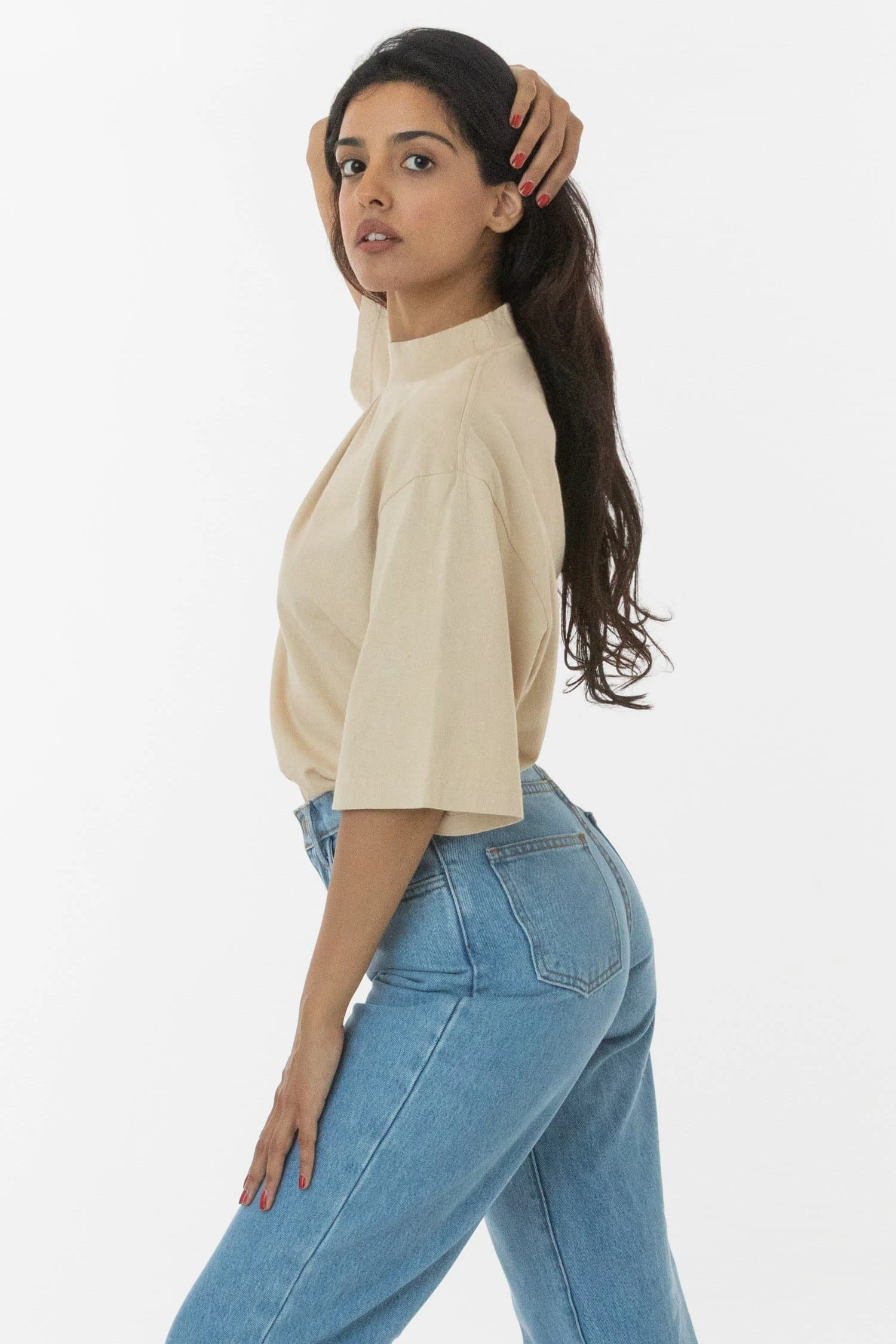 1825GD Unisex - Oversized Short Sleeve High Mockneck T-shirt 12 1825GD Unisex - Oversized Short Sleeve High Mockneck T-shirt - Image 12