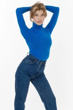 8306 - Cotton Spandex Turtleneck -Builtd Store 8306 blue