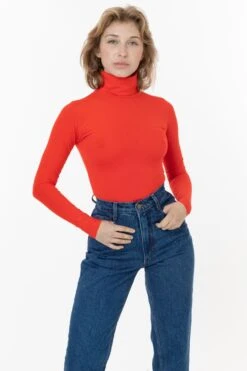 8306 - Cotton Spandex Turtleneck -Builtd Store 8306 redorange