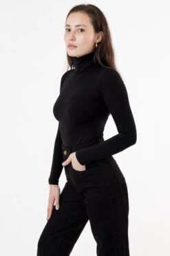 8306GD - Cotton Spandex Garment Dye Turtleneck -Builtd Store 8306gd black