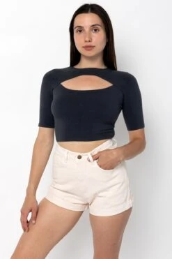 83071GD - Cut Out Crop Top -Builtd Store 83071GD DolphinBlue