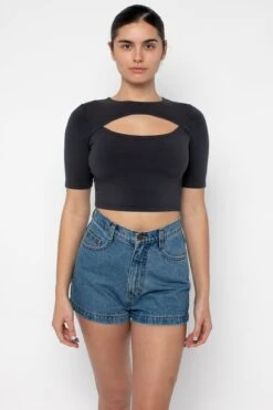 83071GD - Cut Out Crop Top -Builtd Store 83071GD DolphinBlueNew