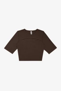 83071GD - Cut Out Crop Top -Builtd Store 83071gd choc 4