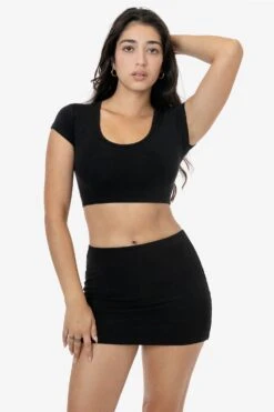 83072GD - Garment Dye Micro Crop Tee -Builtd Store 83072GD 8384GD BLACK BRITTANY 2k