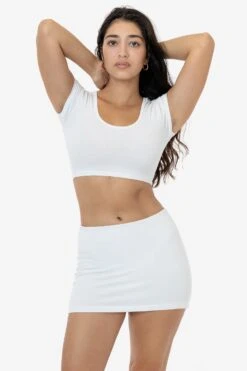 83072GD - Garment Dye Micro Crop Tee -Builtd Store 83072GD 8384GD WHITE BRITTANY 1k