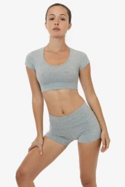 83072GD - Garment Dye Micro Crop Tee -Builtd Store 83072GD HEATHERGREYf