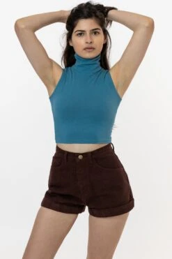 83073GD - Garment Dye Sleeveless Turtleneck Crop Top 25 83073GD - Garment Dye Sleeveless Turtleneck Crop Top -Builtd Store 83073GD FRENCHBLUE2 natalie