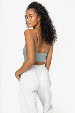 83076GD - Crossover Wrap Crop Top -Builtd Store 83076 EUCALYPTUS 1