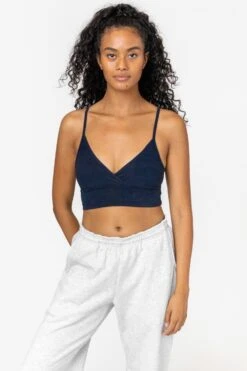 83076GD - Crossover Wrap Crop Top -Builtd Store 83076 NAVY 1