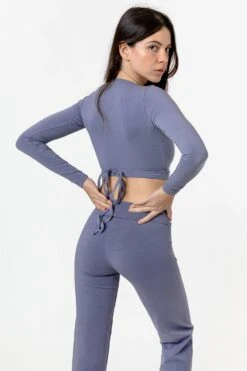 83077GD - Garment Dye Long Sleeve Wrap Top -Builtd Store 83077 KARLA 10