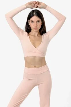 83077GD - Garment Dye Long Sleeve Wrap Top -Builtd Store 83077 KARLA 3