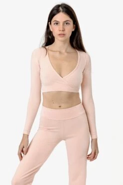 83077GD - Garment Dye Long Sleeve Wrap Top -Builtd Store 83077 KARLA 5