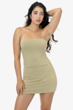 83293GD - Garment Dye Mid-Length Tube Top -Builtd Store 83293GD 8384GD ECRU BRITTANY 3k