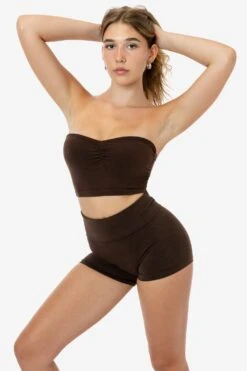 8337GD - Garment Dye Ruched Front Tube Top 18 8337GD - Garment Dye Ruched Front Tube Top -Builtd Store 8337GD CHOCOLATE 1