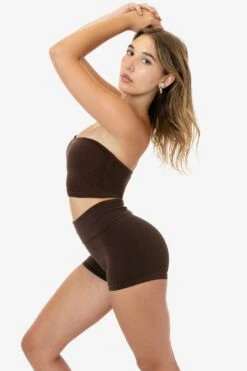 8337GD - Garment Dye Ruched Front Tube Top 21 8337GD - Garment Dye Ruched Front Tube Top -Builtd Store 8337GD CHOCOLATE 2