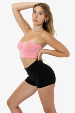 8337GD - Garment Dye Ruched Front Tube Top 24 8337GD - Garment Dye Ruched Front Tube Top -Builtd Store 8337GD STRAWBERRYPINK 2