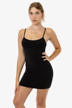 83601GD - Garment Dye Spaghetti Mini Dress -Builtd Store 83601GD BLACK 1