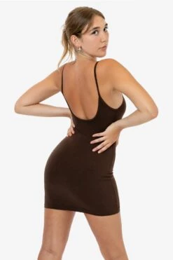 83601GD - Garment Dye Spaghetti Mini Dress -Builtd Store 83601GD CHOCOLATE 2