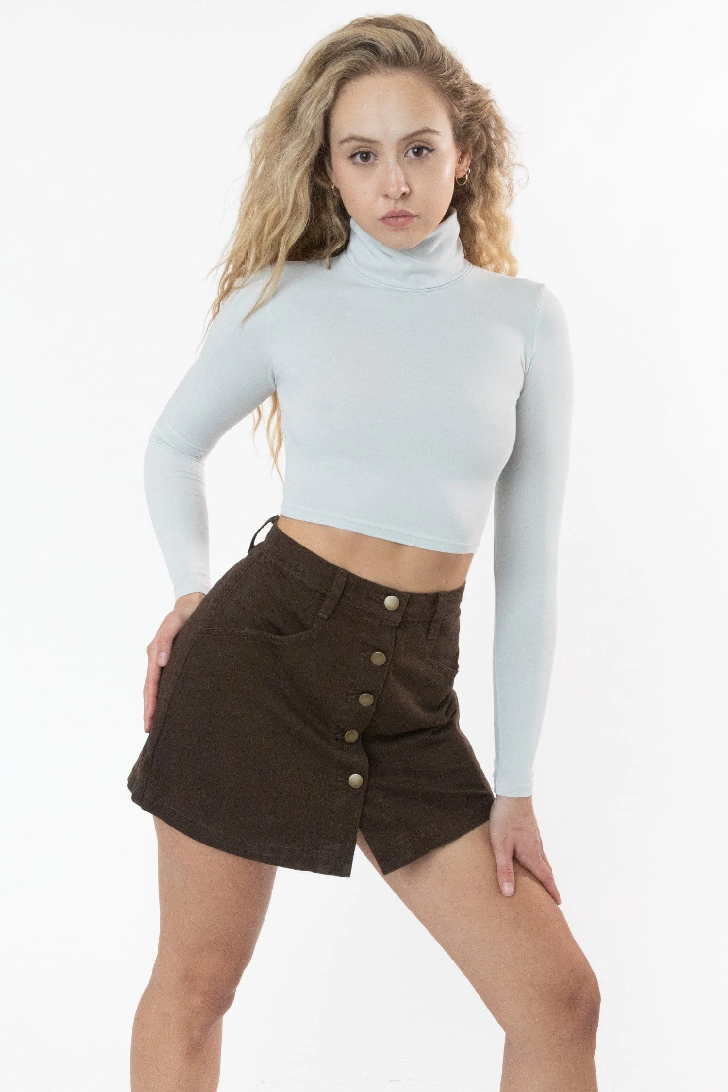 8366GD - Cropped Cotton Spandex Garment Dye Turtleneck 4 8366GD - Cropped Cotton Spandex Garment Dye Turtleneck - Image 4