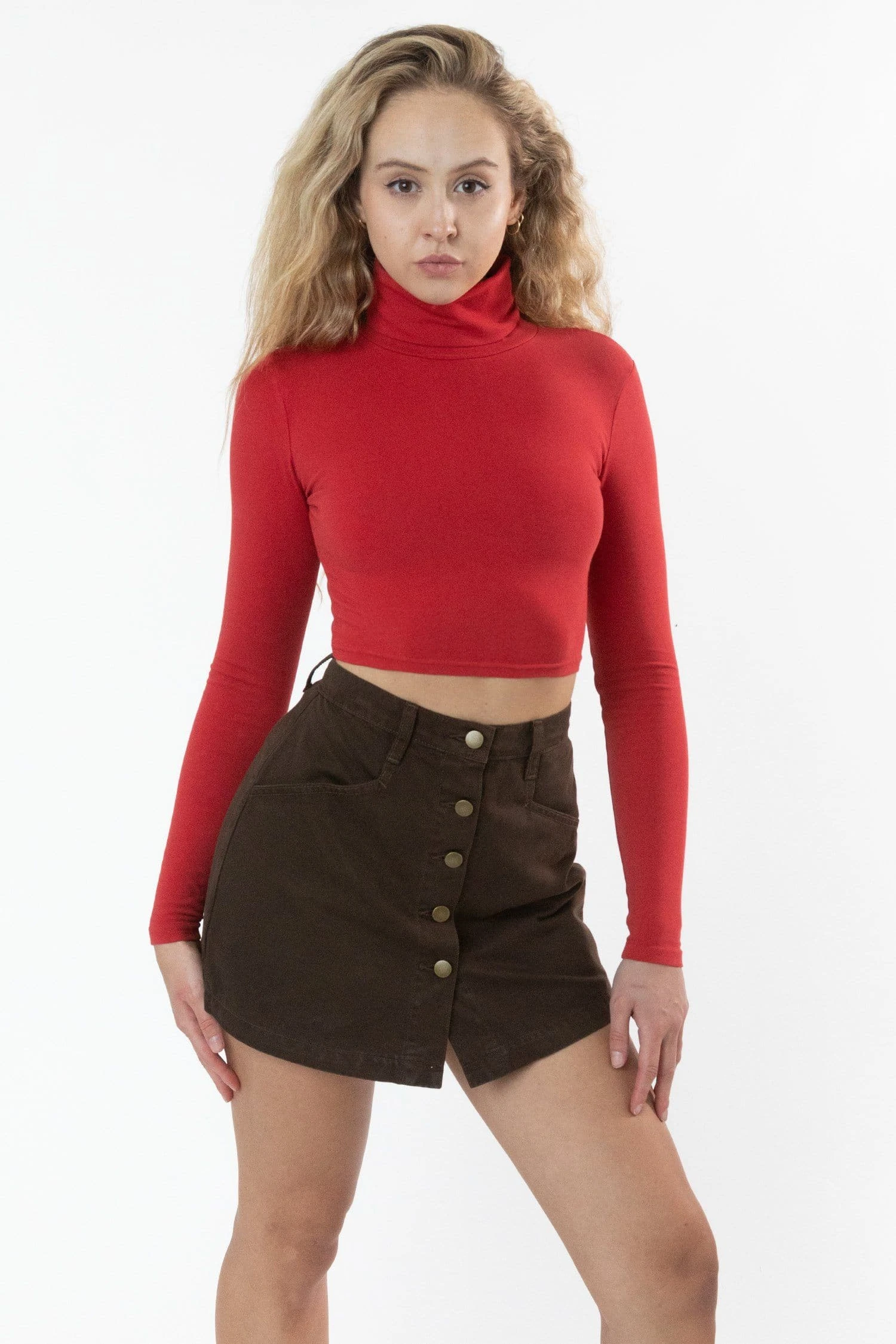 8366GD - Cropped Cotton Spandex Garment Dye Turtleneck 2 8366GD - Cropped Cotton Spandex Garment Dye Turtleneck - Image 2