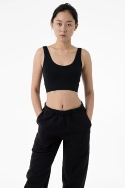 8383 - Cotton Spandex Tank Crop Top -Builtd Store 8383 jenn black