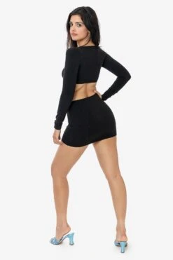 8388GD - Garment Dye Ruched Front Mini Skirt -Builtd Store 8387GD 8388GD blk2k