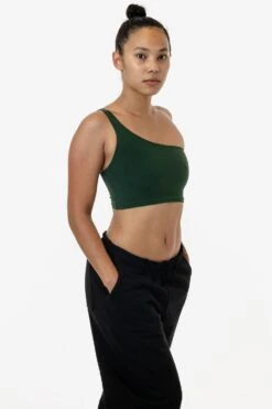 8389GD - Garment Dye One Shoulder Crop Top -Builtd Store 8389 ivy 1S
