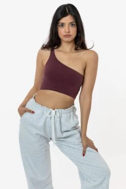 8389GD - Garment Dye One Shoulder Crop Top -Builtd Store 8389GD natalie port