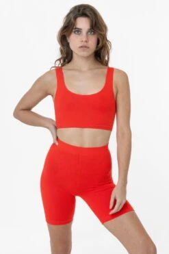 8383 - Cotton Spandex Tank Crop Top -Builtd Store 83 redorange2