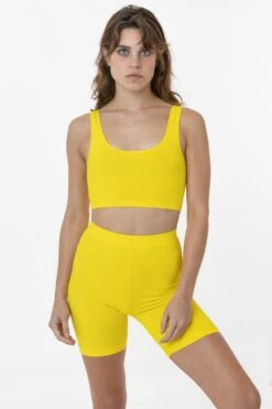 8383 - Cotton Spandex Tank Crop Top -Builtd Store 83 yellow2