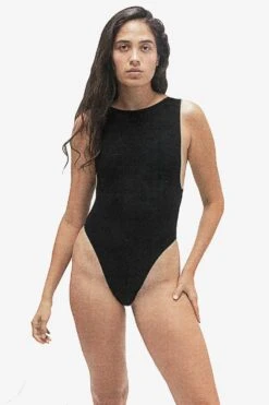 B303GD - Garment Dye Boatneck Dance Bodysuit -Builtd Store B303GD BLACK 1 F