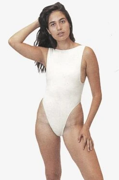 B303GD - Garment Dye Boatneck Dance Bodysuit -Builtd Store B303GD CREME 2 F