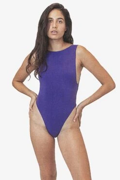 B303GD - Garment Dye Boatneck Dance Bodysuit -Builtd Store B303GD PURPLE F