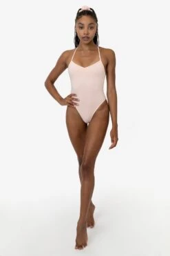 B308GD - Garment Dye Spaghetti Ruched Front Crossback Bodysuit -Builtd Store B308GD F 12k