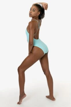 B308GD - Garment Dye Spaghetti Ruched Front Crossback Bodysuit -Builtd Store B308GD F 7k