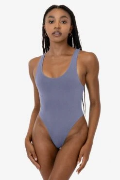 B310GD - Garment Dye Tank Thong Bodysuit -Builtd Store B310GD SLATEBLUE 1k