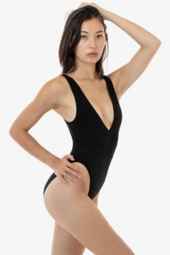 B362GD - Sleeveless Wrap Front Bodysuit -Builtd Store B362GD BLACK 1S