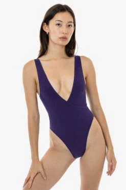 B362GD - Sleeveless Wrap Front Bodysuit -Builtd Store B362GD PURPLE 1S 1