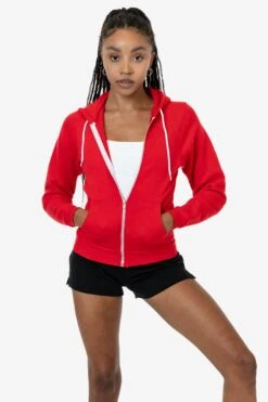 F97 Unisex - Flex Fleece Zip Up Hoodie -Builtd Store F97 red1
