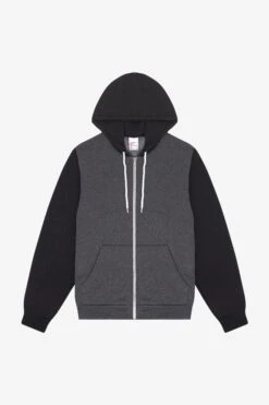 F97 Unisex - Flex Fleece Zip Up Hoodie -Builtd Store F97 DARK HEATHER BLACK