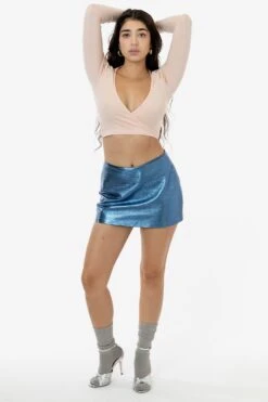 RLH739 - Metallic Leather Mini Skort -Builtd Store FB18 s