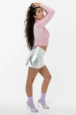 RLH739 - Metallic Leather Mini Skort -Builtd Store FB3 s