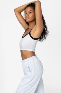 FF016 - Poly Cotton Cropped Spaghetti Tank Top -Builtd Store FF016 5